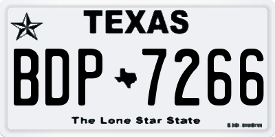 TX license plate BDP7266