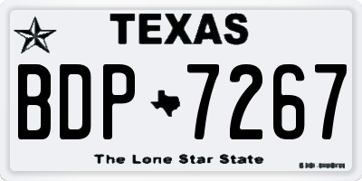 TX license plate BDP7267