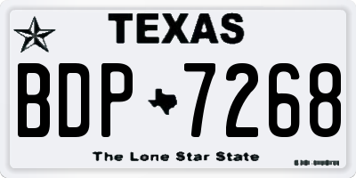TX license plate BDP7268