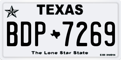 TX license plate BDP7269