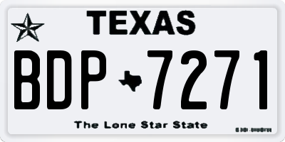 TX license plate BDP7271