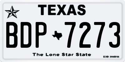 TX license plate BDP7273