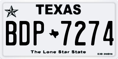 TX license plate BDP7274