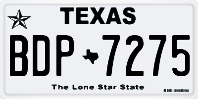 TX license plate BDP7275