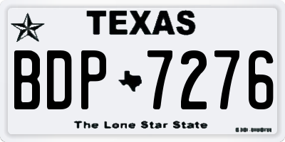 TX license plate BDP7276