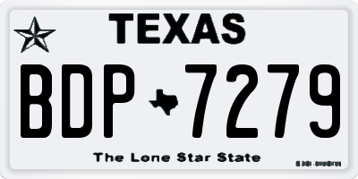 TX license plate BDP7279