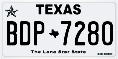 TX license plate BDP7280