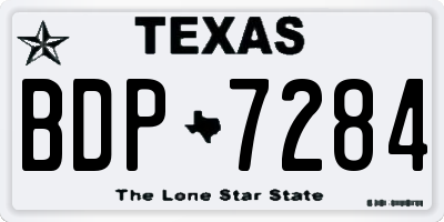 TX license plate BDP7284
