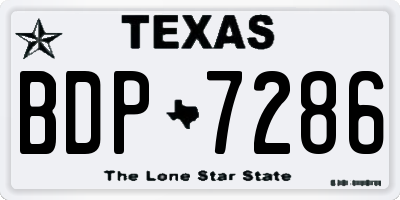 TX license plate BDP7286