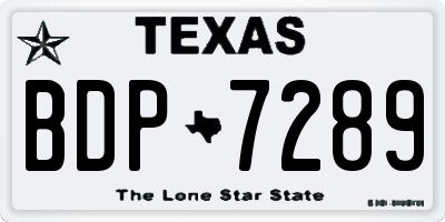 TX license plate BDP7289