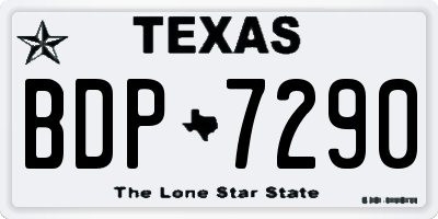 TX license plate BDP7290