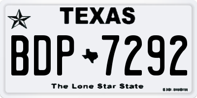 TX license plate BDP7292