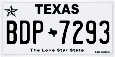 TX license plate BDP7293