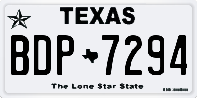 TX license plate BDP7294