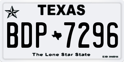 TX license plate BDP7296