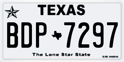 TX license plate BDP7297