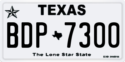 TX license plate BDP7300