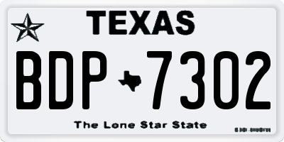 TX license plate BDP7302