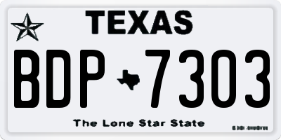 TX license plate BDP7303