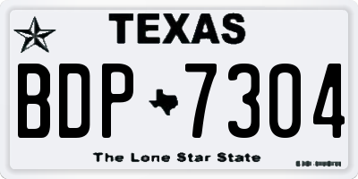 TX license plate BDP7304