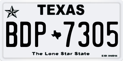 TX license plate BDP7305