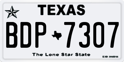 TX license plate BDP7307