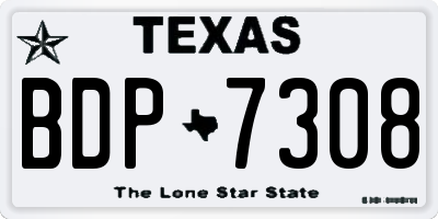 TX license plate BDP7308