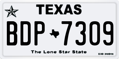 TX license plate BDP7309