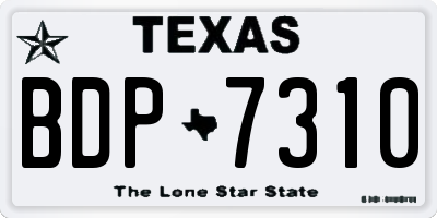 TX license plate BDP7310