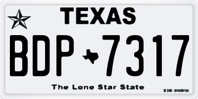 TX license plate BDP7317