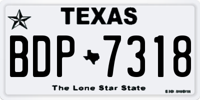 TX license plate BDP7318