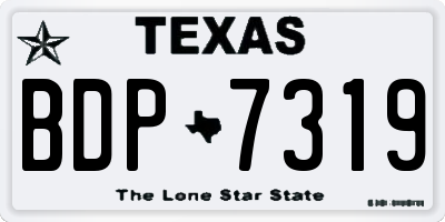TX license plate BDP7319