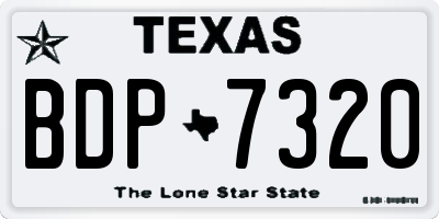TX license plate BDP7320