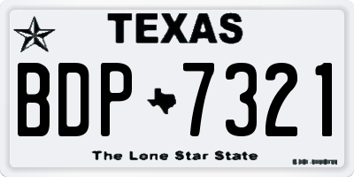TX license plate BDP7321