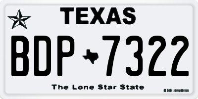 TX license plate BDP7322