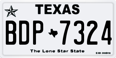 TX license plate BDP7324