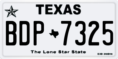 TX license plate BDP7325