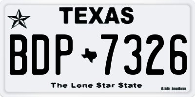 TX license plate BDP7326