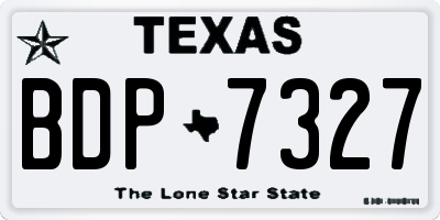 TX license plate BDP7327