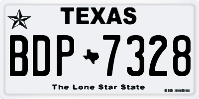 TX license plate BDP7328
