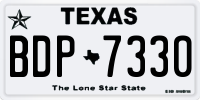 TX license plate BDP7330