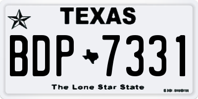 TX license plate BDP7331