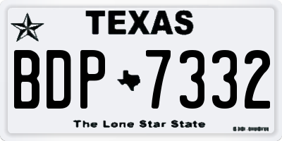 TX license plate BDP7332