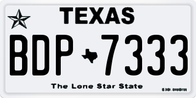 TX license plate BDP7333