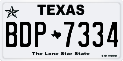 TX license plate BDP7334