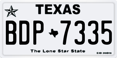 TX license plate BDP7335
