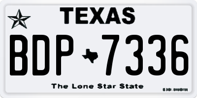 TX license plate BDP7336
