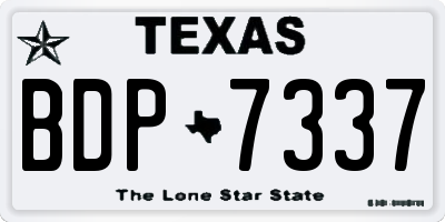 TX license plate BDP7337