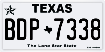 TX license plate BDP7338
