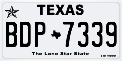 TX license plate BDP7339